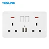China Supplier Modern Style Double British EU Power USB Wall Socket