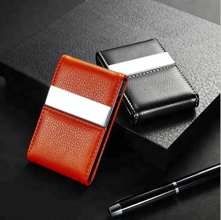 

Make yourself private logo Modern simple fashion credit card holder business name card case, Red, black, brown, pink, red, orange