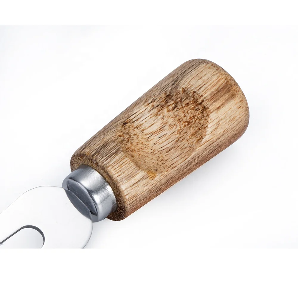 
2020 whole sale custom cheese knife promotion Stainless Steel Cheese Knife set with wood Handle 
