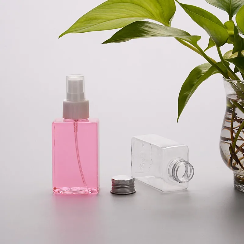 100ml Pet Square Plastic Tequila Bottles Clear Plastic Alcohol Wine