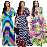 

Hot Sale Long Printed Lady Dresses Casual Maxi Dress