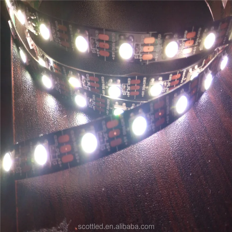 addressable SK6812 LED strip white PCB white led and black PCB black LED SK6812 pixel tape