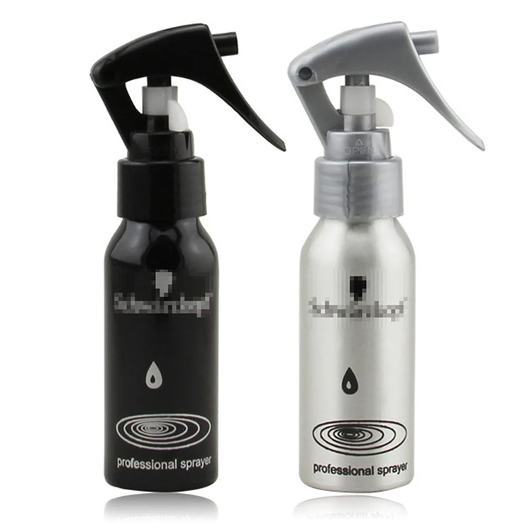 Refillable Perfume Black Paint Aluminum Spray Bottle / Hair Salon Water
