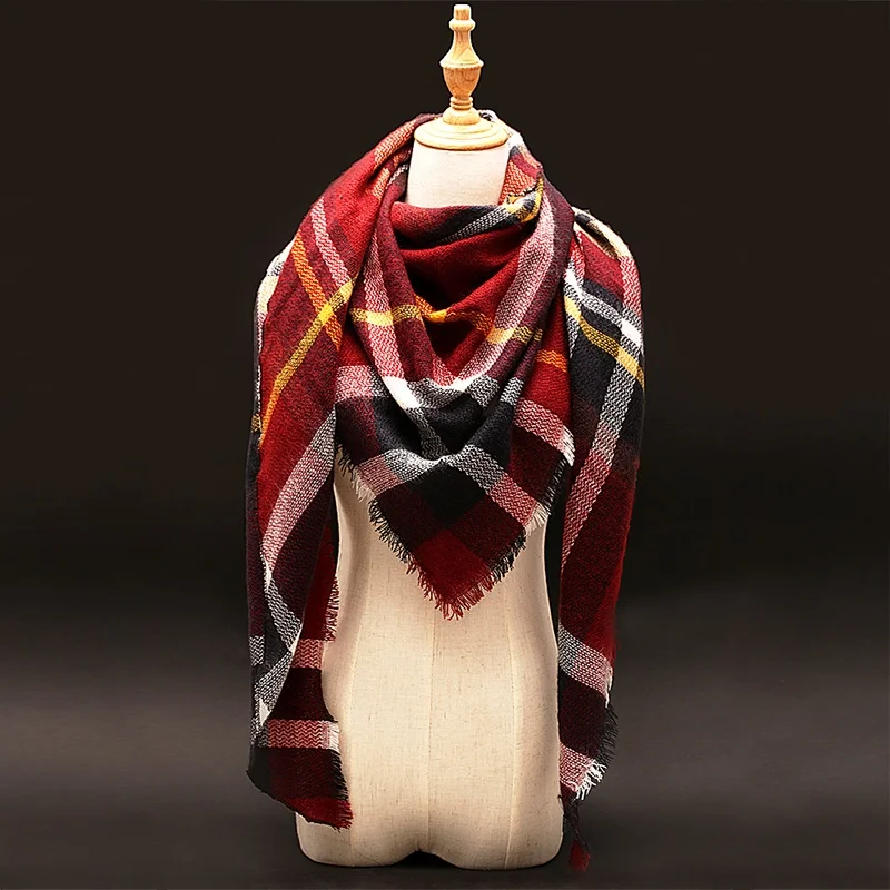 Za font b Winter b font luxury Brand Plaid Cashmere Scarf Women Oversized Blanket Scarf Wrap
