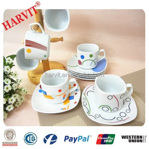 Modern Square Coffee Cups And Saucers Porcelain Tea Sets Modern Square Coffee Cups And Saucers Porcelain Tea Sets