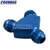 Fuel Oil Line 3-Way Junction 8AN Inlet -6 AN Outlet Aluminum Male Flare Y Block Adapter AN Fittings