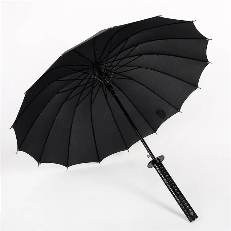 

Samurai Umbrella 16 Bone Straight Umbrella Advertising Umbrella, Black