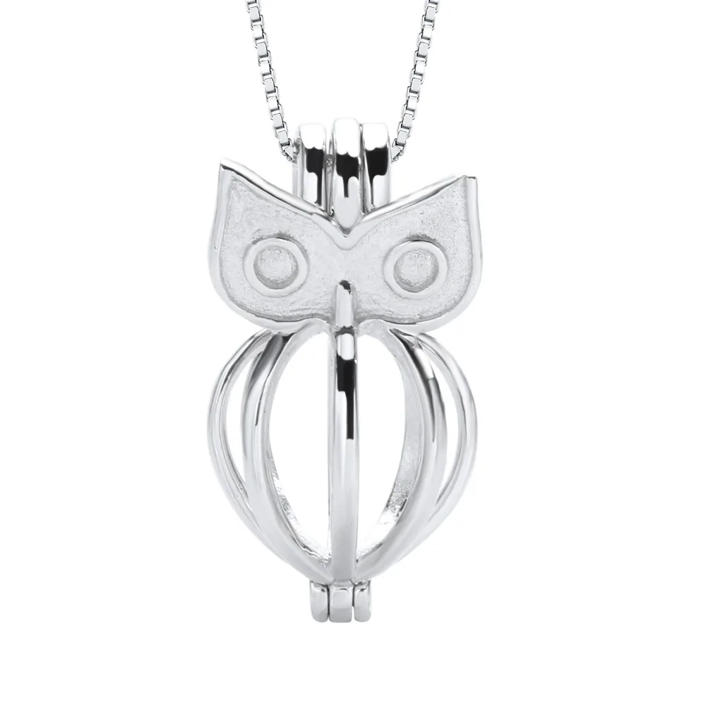 

Chinese wholesale animal owl shape jewelry 925 sterling silver pearl pendant necklace