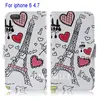 Eiffel tower leather wallet cover case for iphone 6