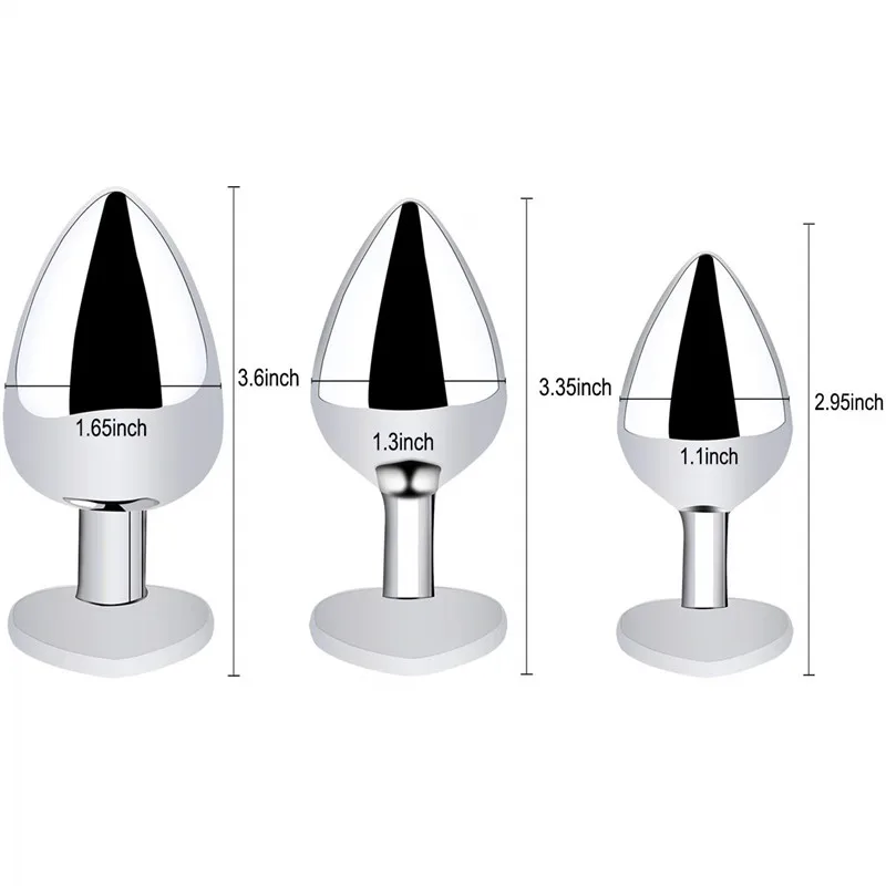 金属肛门训练器套件性玩具为女性男性肛门播放心脏形状对接插头性别