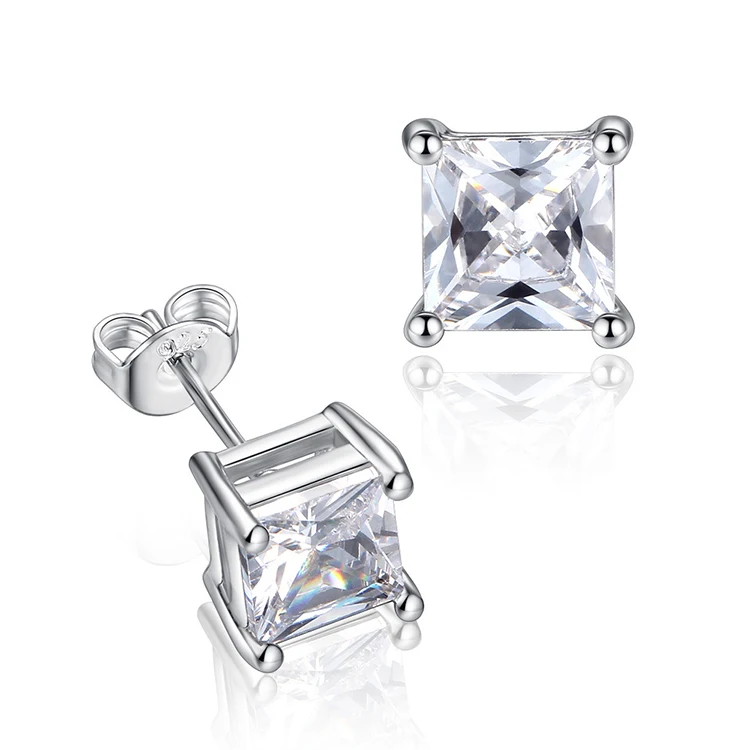 

Classic 6MM AAA Zircon Square Stud Earrings For Women Wedding Crystal Earrings Jewelry (KER117), Same as the picture