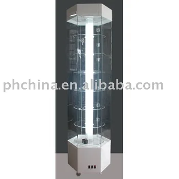 DCN 153 Revolving Acrylic Display Cabinet With LED Lights In White ColorRotating Top DCN 153 Revolving Acrylic Display Cabinet With LED Lights In White ColorRotating Top