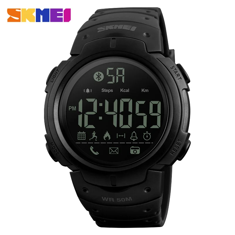 

Skmei 1301 Smartwatch For IOS Android Reminder Waterproof Calorie Pedometer Fitness Men Sport Digital Bluetooth Wrist Watch 2018