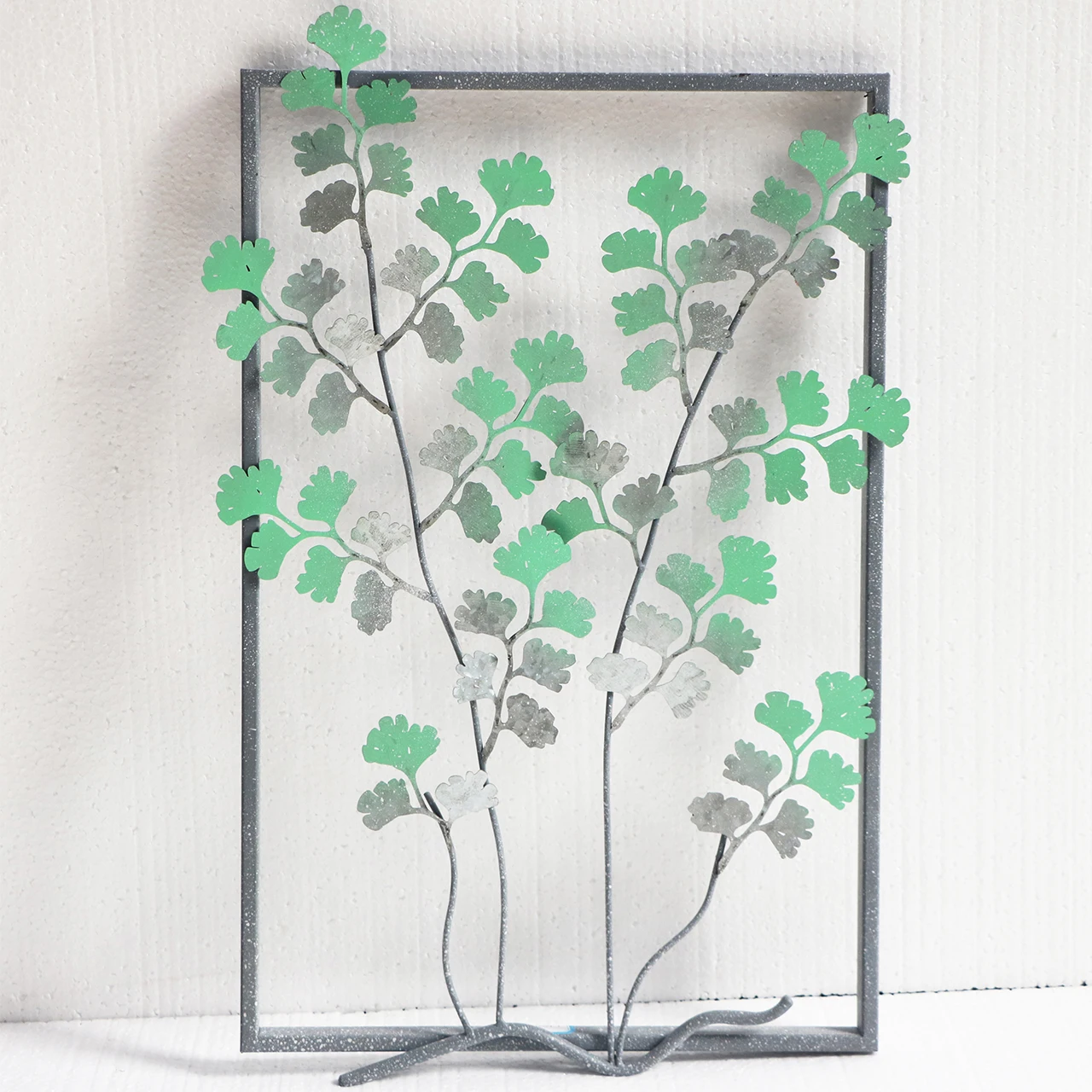 Wholesale Wrought Garden Vintage Home Metal Art Green Leaves Wall Mounted Accent Iron Room