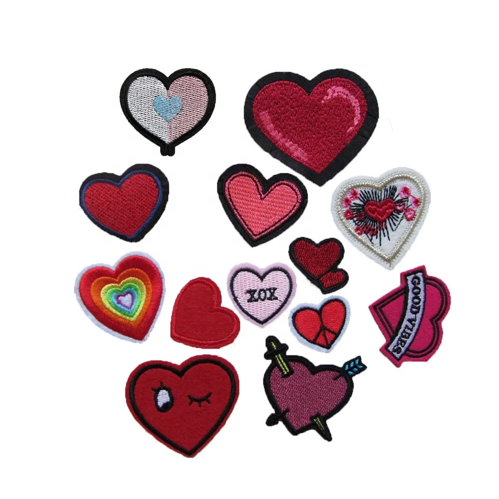 

Factory wholesale love hearts Embroidered Iron on Patches for Clothing DIY Clothes Patchwork Sticker Reversible sequin patches, N/a