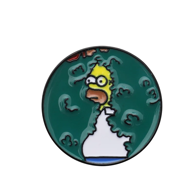 QIHE 12 Styles Simpsons Enamel Pins Lisa Homer Jay Marge Kirk TV show Cartoon character meme brooch cute Enamel pins For Fans