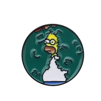 

QIHE 12 Styles Simpsons Enamel Pins Lisa Homer Jay Marge Kirk TV show Cartoon character meme brooch cute Enamel pins For Fans