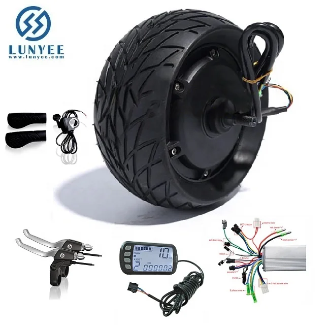 

48V 1000W 8 Inch Electric Bicycle Motor Kit Fat Tire 200*90 8''wheel Brushless Toothless Hub Motor E bike Wheel with Accessory