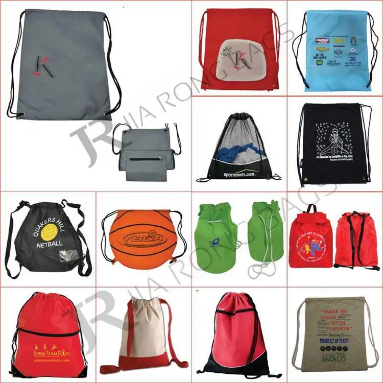 Sports Polyester Drawstring Backpack Bag for Kids with Custom Logo