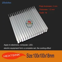 100x100x18mm Aluminum radiator Cooler cooling Electronic ship CPU RAM GPU LED heat dissipation block