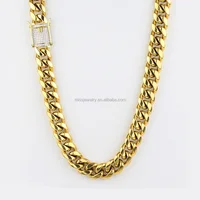 

18k Gold Jewelry Chains Men's Cuban 14k