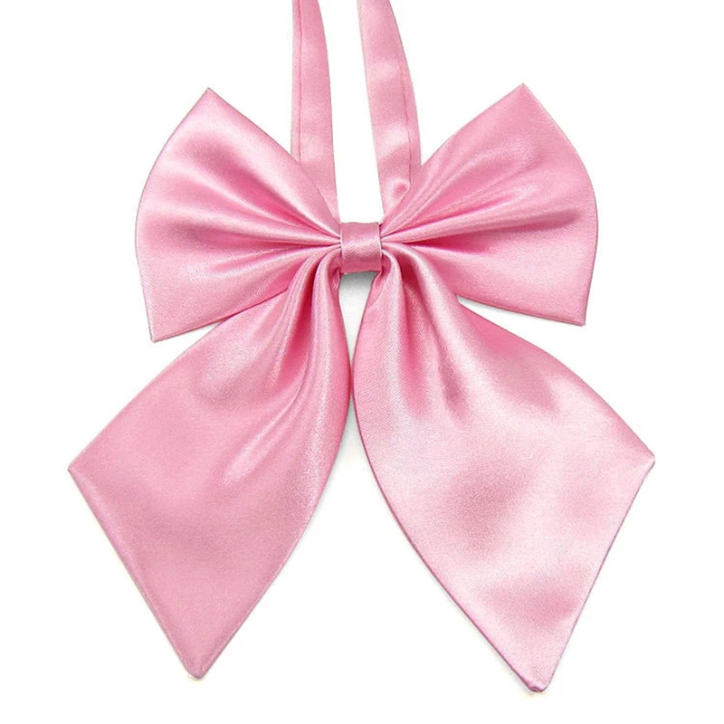 High quality polyester Lady tie collar flower cable tie Pure color bow tie for women