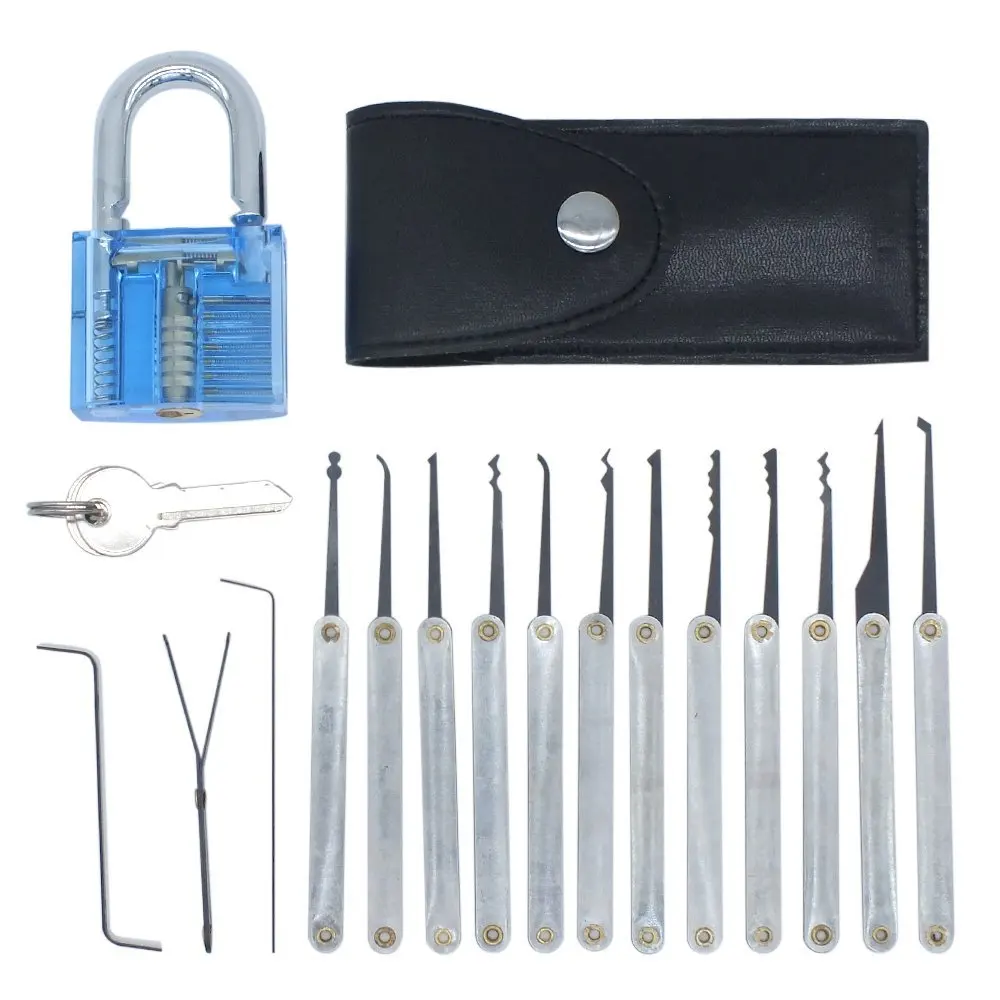 Transparent Padlock, Credit Card Hardware Multitools for Training Practice Lock Tool Set, Practice Kit Padlock Door Lock Pick Training Skill For Locksmith Beginner