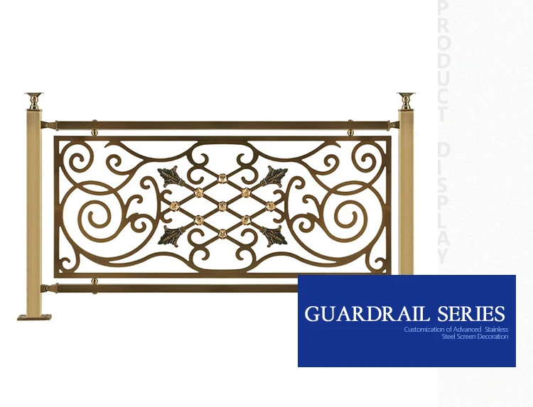 custom golden balcony stainless steel railing design laser cutting stainless steel railing designs for indoor balcony