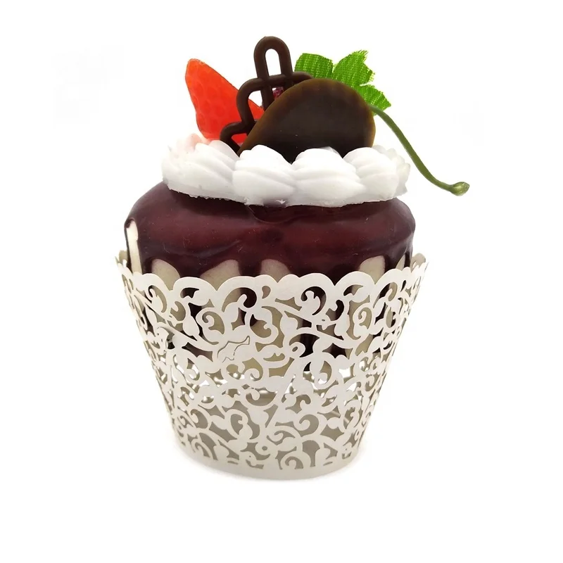 

Sweettreats cup cake paper 100pcs Little Vine Lace Laser Cut Cupcake Wrapper Liner Baking Cup Muffin cake tool, White