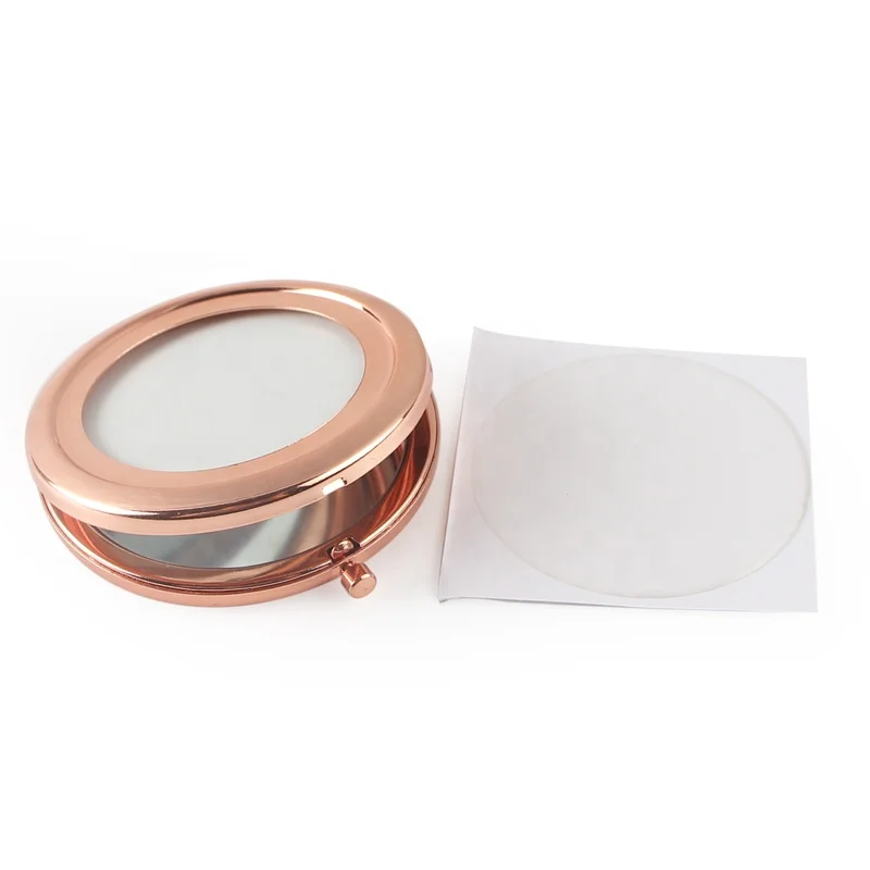 

Folding Customized Hollow Rose Gold Blank Compact Mirror For Travel