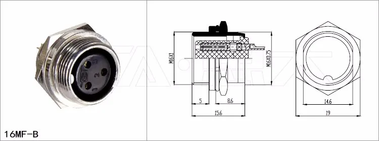 GX16 2 3 4 5 6 7 8 9 10 12 14 15 Pin Metallo Cavo In Linea - Foto 14