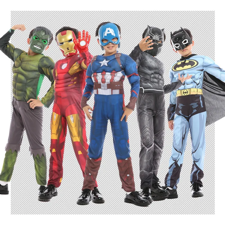 

Party Kids Children's The War Iron Man Captain America Muscle Costumes Suits Dress Costume Marvel Cosplay