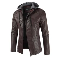 

Wholesale custom faux pakistan leather bomber jaket with pocket casual style technical fabric leather motorcycle jacket for man