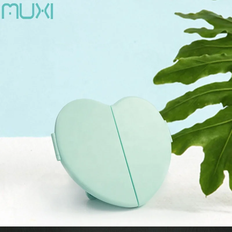 

Heart Shape Plastic Custom 3-tir Folding Makeup Desktop Mirror, Pink/sky blue/red