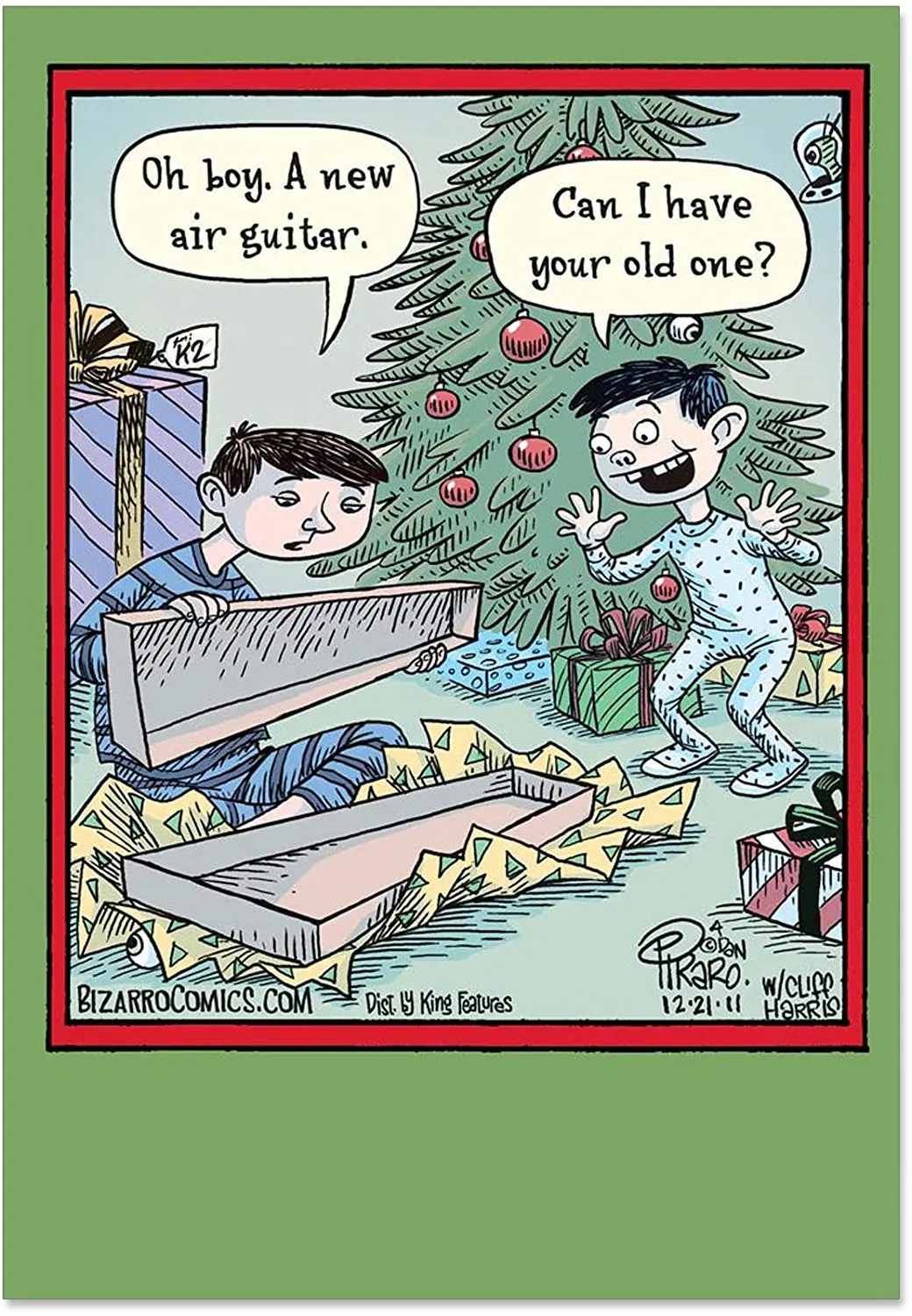 Get Quotations · B1859 Box Set of 12 New Air Guitar Unique Funny Christmas Cards with Envelopes
