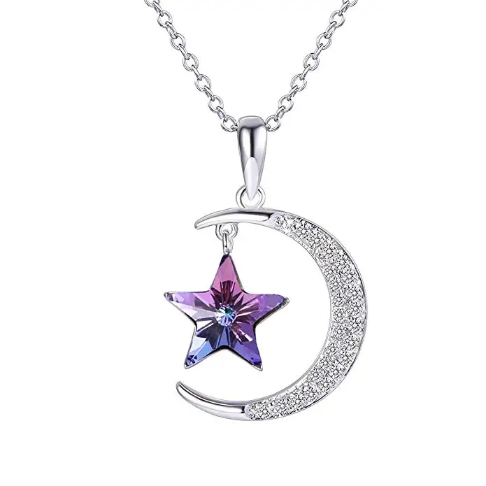 

M4-41515 xuping luxury crescent necklace, guangzhou sterling silver color korean jewelry