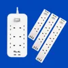 Desktop Power Module UK BASIC Surge Protector 4 outlet 3 USB White