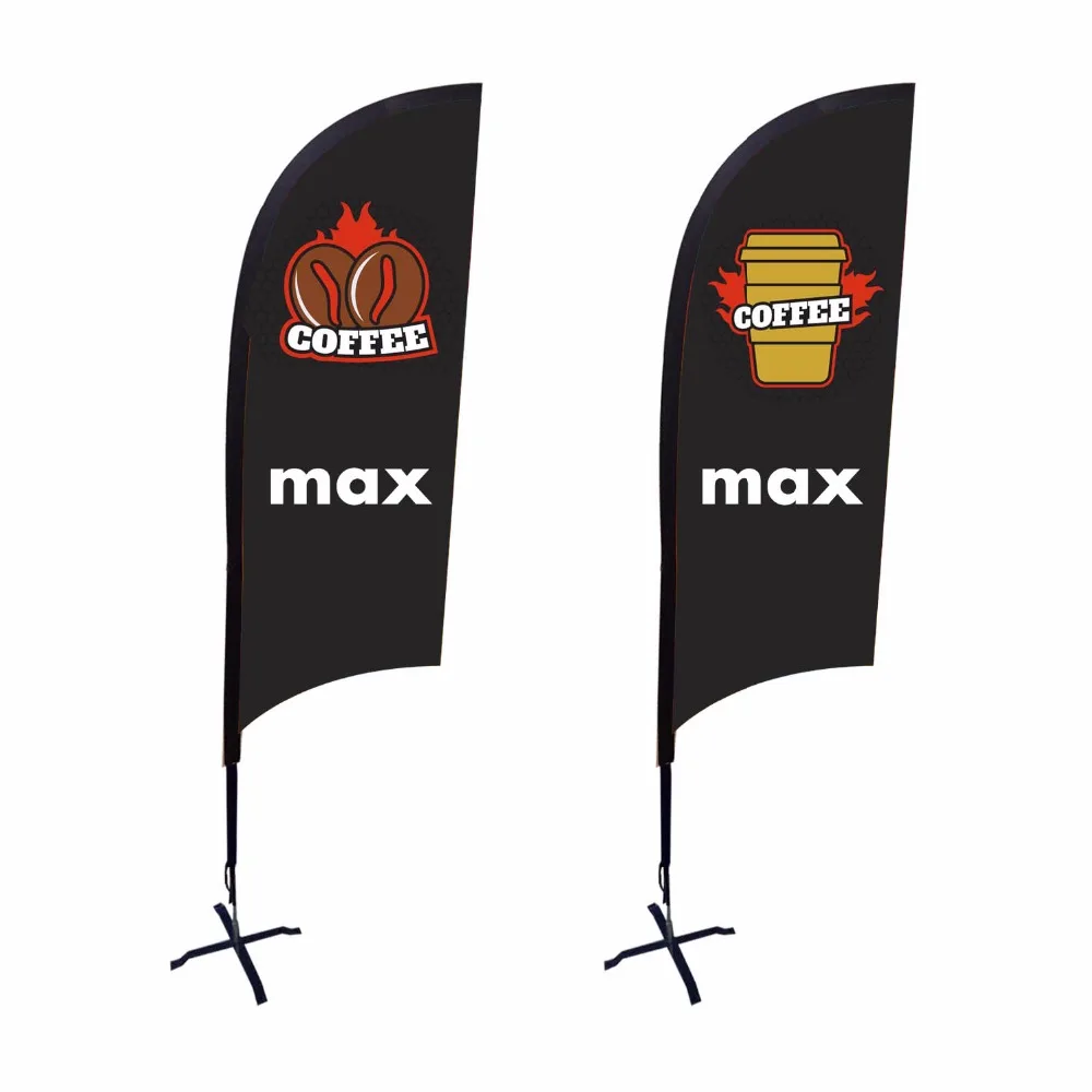 Fiberglass Pole Flying Banner Promotion Feather Flag And Teardrop
