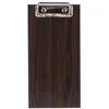 Weljia 8" x 4" Dark Wood Menu Holder / Check Presenter with Clip
