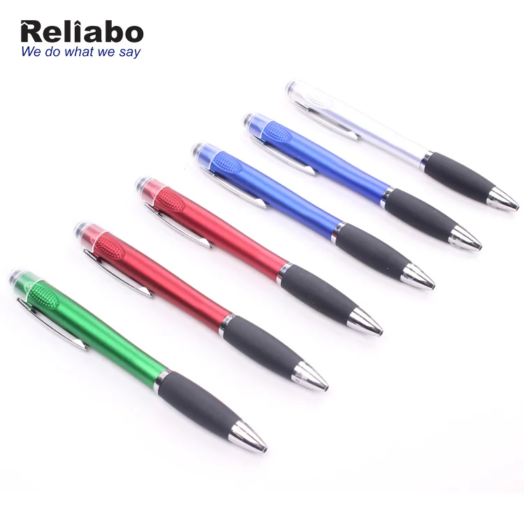 OEM Led Light up Gift Soft Touch Screen Pen Custom logo Stylus Promotion Ballpoint Pen