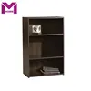 Walnut color 3 tiers wooden corner bookcase