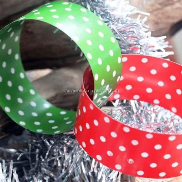 Red And Green Polka Dot Spot Spotty Party Paper Chain Garland For