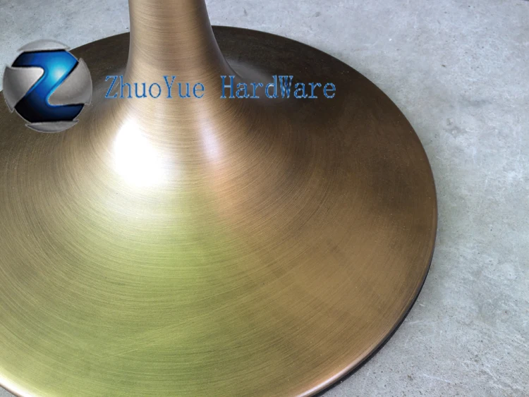 Antique style cast wrought iron table legs brushed bronze Round tulip table base For Eero Saarinen marble tulip dining Table