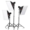 Tolifo 250W Portable Photo Studio 3 Heads Lights Kit