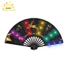 Bamboo Material and Painted Technique Colored Paper Hand Fans