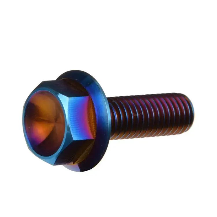 Flange Bolt Dimple Head Rainbow Colors Bolts for Motorcycle M8 Titanium 10-15days Machining,cnc CN;SHA LHTI Din6921,iso 7380