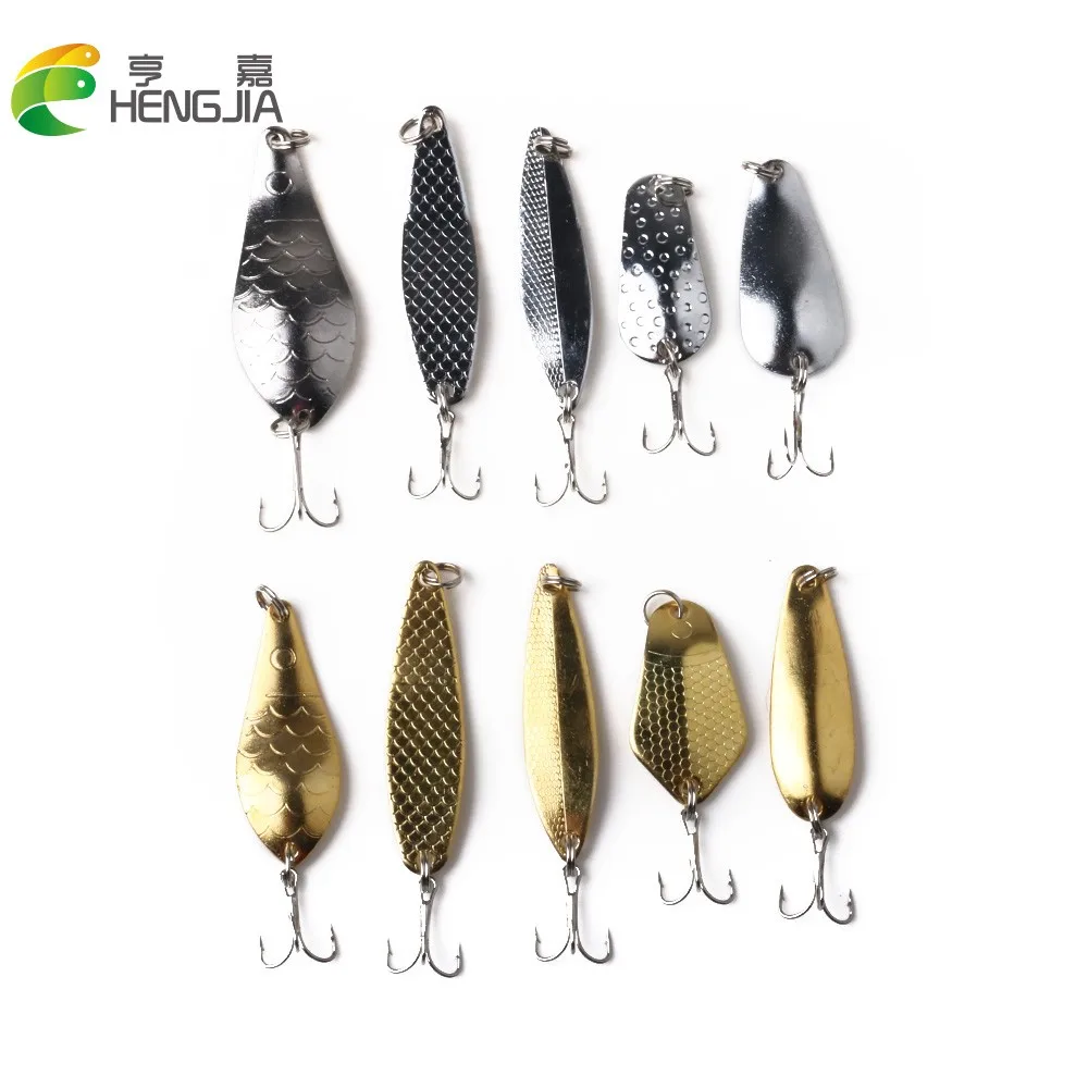 Hengjia Spoon Shaped Silver Gold Color Metal Spoon Spinner Baits