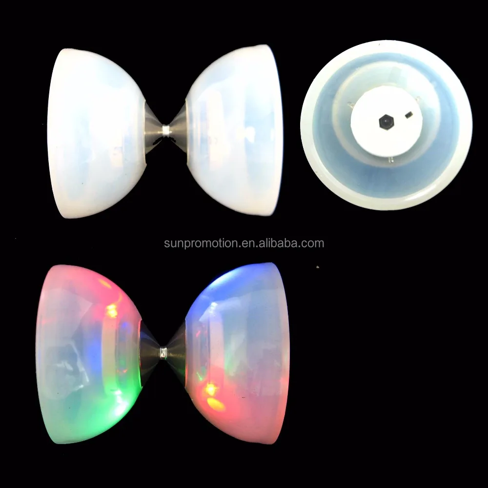 
Soft rubber LED luminous double Fixed bearing diabolo 