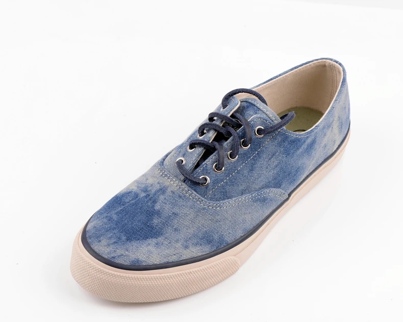 blue canvas boat shoes