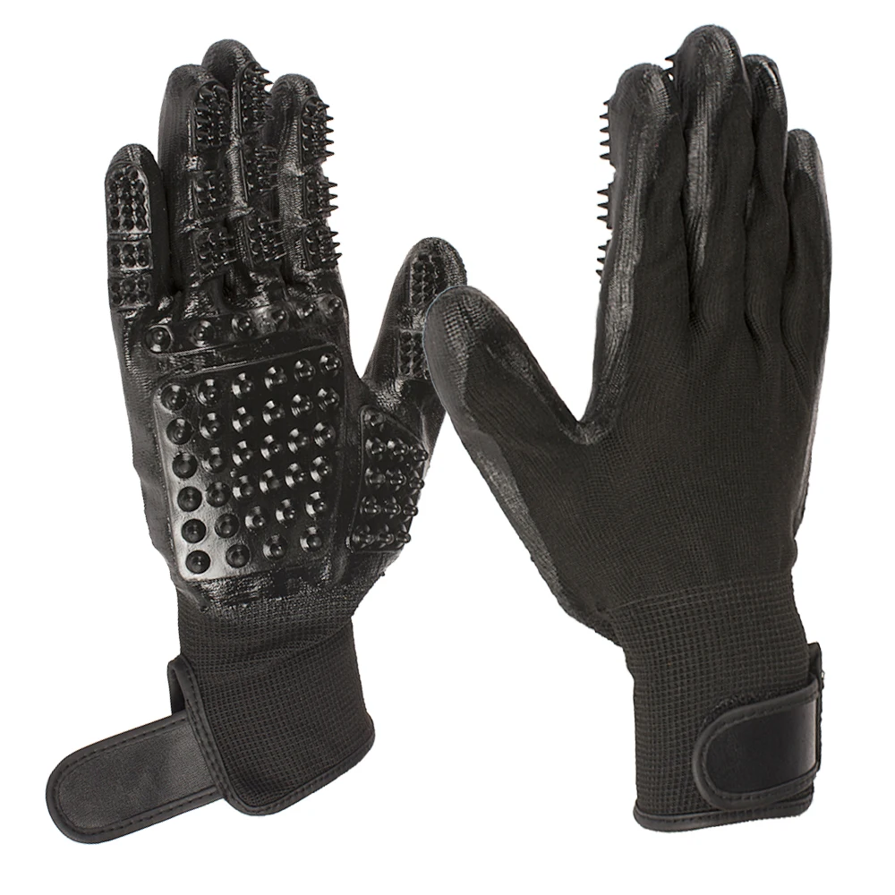 

New rubber dog grooming product pet glove, Black